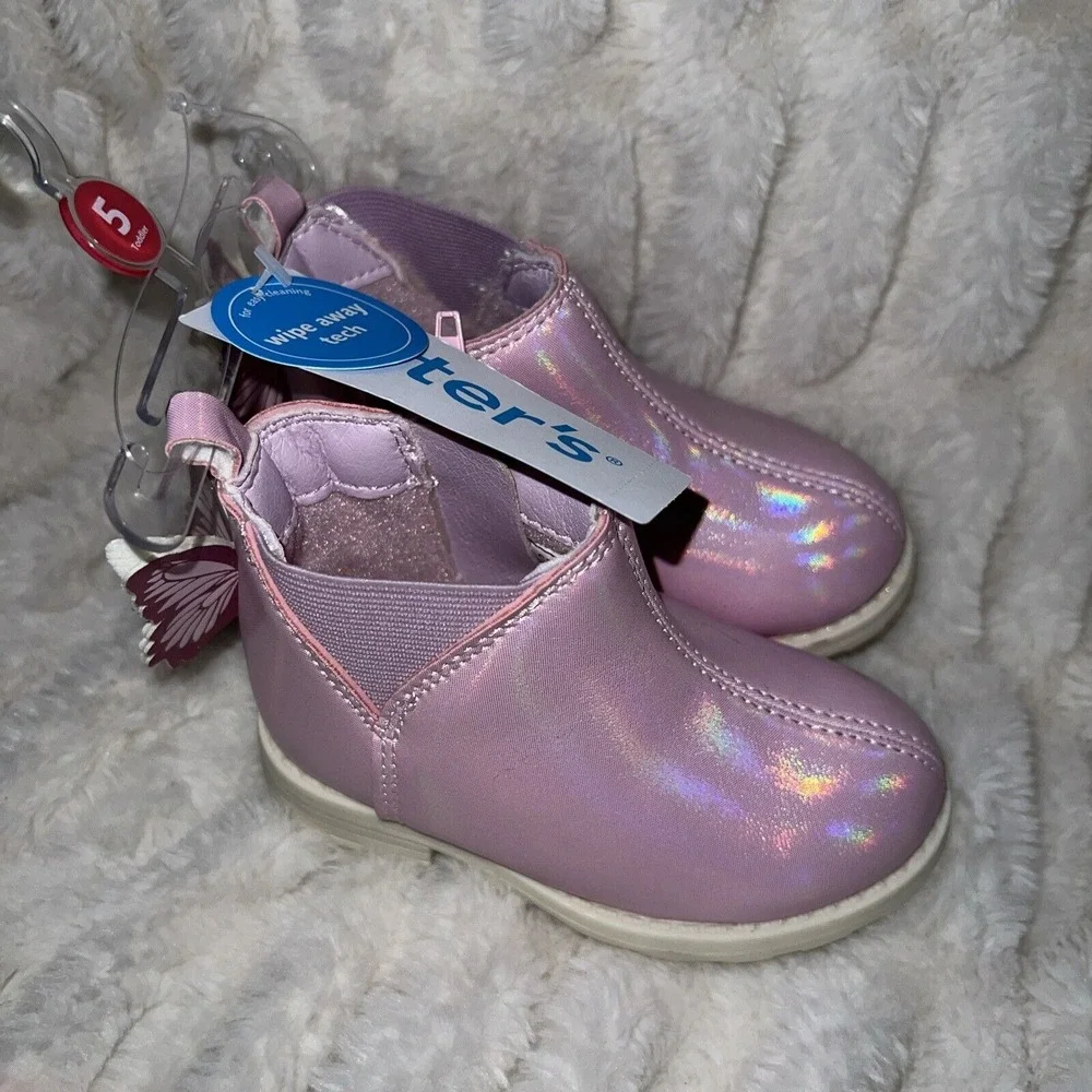 Carter's Boots Toddler Size 5 Pink Booties EliaToddler Kids NEW‎ Irredescent